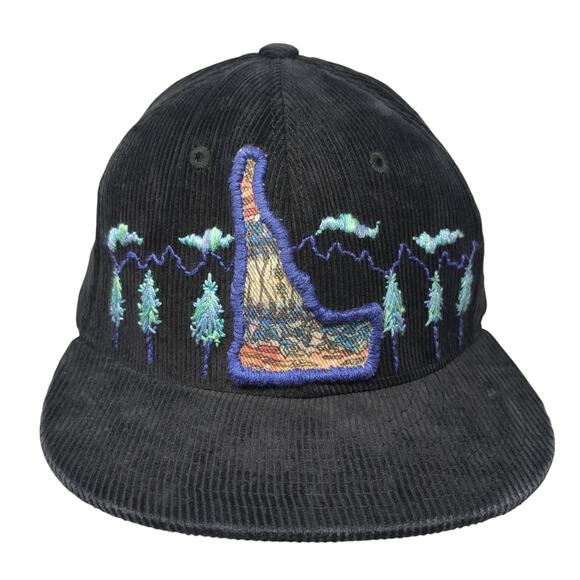 Idaho Patch Snapback Hat Black One Size Adjustable Corduroy Decky - Picture 1 of 9